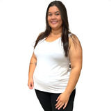 Kit 5 Camisetas Regatas Femininas Plus Size C/ Elasticidade