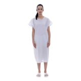 Kit 5 Camisola Branca Hospitalar Para Paciente