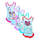 Kit 5 Camisolas Infantil Menina Estampada