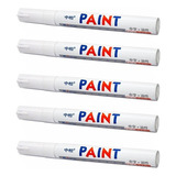 Kit 5 Caneta Pintar Pneu Cor Branca Marca Paint Original