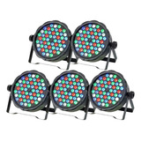 Kit 5 Canhao Refletor Led Par64 Rgbw 54 Leds 3w Dmx Dj Festa