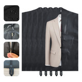 Kit 5 Capa Protetora P Terno Jaqueta Impermeável Com Zíper Cor Preto