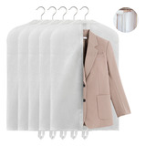 Kit 5 Capa Protetora P Terno Roupa Vestido Antimofo C/ Zíper Cor Branco