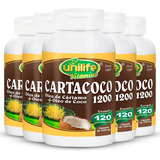 Kit 5 Cartacoco Óleo De Cártamo E Coco Unilife 120 Cápsulas Sabor Sem Sabor