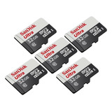 Kit 5 Cartão Memória 32gb Micro Sd Ultra Sandisk Original
