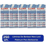Kit 5 Cartelas Lâmina Platinum Class Barbear 250 Pçs - Lord