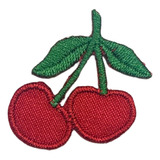Kit 5 Cerejas Termocolante Apliques Patch Bordado Premium