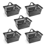 Kit 5 Cesta Cestinha Plástica Para Supermercado Conveniência