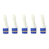 Kit 5 Cola Pincel Para Unhas Postiças Tips Acrigel Porcelana