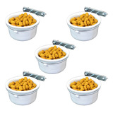 Kit 5 Comedouro Pote Porcelana C/ Suporte Pássaros Papagaio