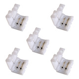 Kit 5 Conector Emenda Rápida 8mm 2 Vias Fita Led Ip20 5050