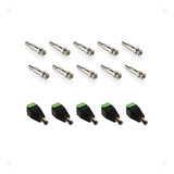 Kit 5 Conector P4 + 10 Bnc Macho Borne Dvr Cftv Cameras