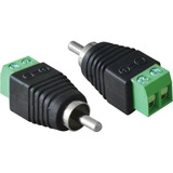 Kit 5 Conector Plug Rca Macho Com Borne - Cftv Audio Video