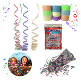 Kit 5 Confetes 120gr Carnaval Festa Folia 24 Rolo Serpentina