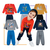 Kit 5 Conjunto Moletom Infantil Menino Roupa Atacado Inverno