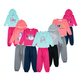 Kit 5 Conjuntos Meninas Em Estampas Diferentes Frio Moletom