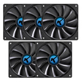 Kit 5 Cooler Fan 120mm 12cm Gabinete Pc Gamer Preto Molex