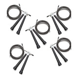 Kit 5 Cordas D Pular Profissional C Cabo De Aço 3m Rolamento