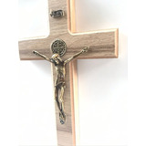 Kit 5 Crucifixo Cruz Parede Madeira