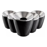 Kit 5 Cuspideiras Degustação Vinho C/ Tampa Inox 1,3l Balde