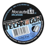 Kit 5 Cx Chumbinho Technogun Nocaute Impacto 5,5mm - 625 Un