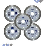 Kit 5 Disco Diamantado Turbo 110mm Ultra Fino Para Vidros Cor Branco