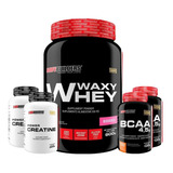 Kit 5 Em 1: Whey 900gr. + 2 Bcaa 100gr. + 2 Creatina 100gr. Sabor Baunilha