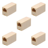 Kit 5 Emendas Dupla Fêmea Rj45 8 Vias 35x20mm Multitoc