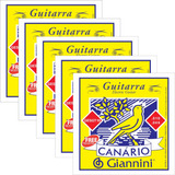 Kit 5 Encordoamento Canário Guitarra 010