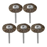Kit 5 Escova Circular Crina De Cavalo 22mm P/ Micro Retífica