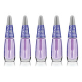 Kit 5 Esmalte Extra Brilho Roxinho Impala Cobertura Verniz