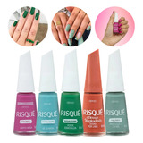 Kit 5 Esmaltes Risque Hipo Coleção Voltei! Novo Lançamento