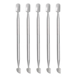 Kit 5 Espátula Dupla Empurrador Inox Profissional Manicure