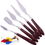 Kit 5 Espátulas Pintura Inox Tela Óleo Acrílica Arte F482