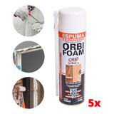 Kit 5 Espuma Expansiva Poliuretano 500ml/340g Orbi Foam
