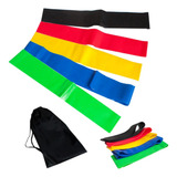 Kit 5 Faixa Elastica Mini Band Treino Funcional Fisio + Case