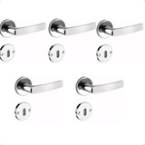 Kit 5 Fechadura Pali Interna Roseta Redonda Cromada Soprano