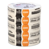 Kit 5 Fita Crepe Pintura Imobiliaria Parede 24mm X 50m Adere