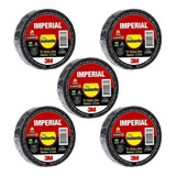 Kit 5 Fitas Isolante Imperial 3m 18mm X 20 Metros Preta Slim