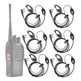 Kit 5 Fone Ouvido Radio Comunicador Baofeng Uvr5 Walk Talk