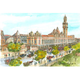 Kit 5 Gravuras De Aquarela De São Paulo 15x10 Sem Paspatur