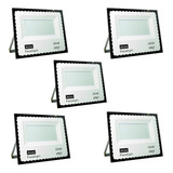 Kit 5 Holofote Led 200w Refletor Bivolt Condomínio Outdoor