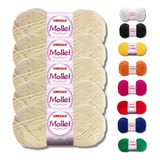 Kit 5 Lã Fio Mollet Círculo 100g - 200m - 100% Acrílico