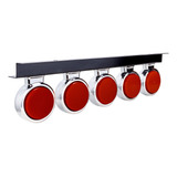 Kit 5 Lanterna Bojuda Foguinho Led Cromada Vermelha Suporte