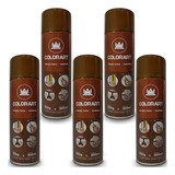 Kit 5 Lata Verniz Spray Colorart Para Madeira 300ml Mogno