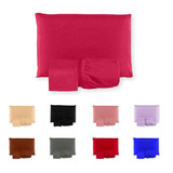 Kit 5 Lençol De Casal Queen 3 Pcs + Fronha C/ Elástico Cores