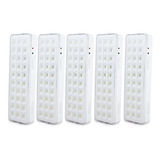 Kit 5 Lumin�ria De Emerg�ncia Segurimax 23957 Led Com Bateria Recarreg�vel 110v 220v Branca