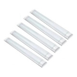 Kit 5 Luminária Flat Sob Led 120cm 3200lm 40w 4000k Ou 6500k