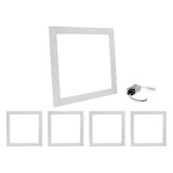 Kit 5 Luminaria Painel Plafon Led Embutir Quadrada 18w 22x22