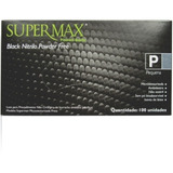 Kit 5 Luva Descartável Preta - Cx C/100 - Supermax